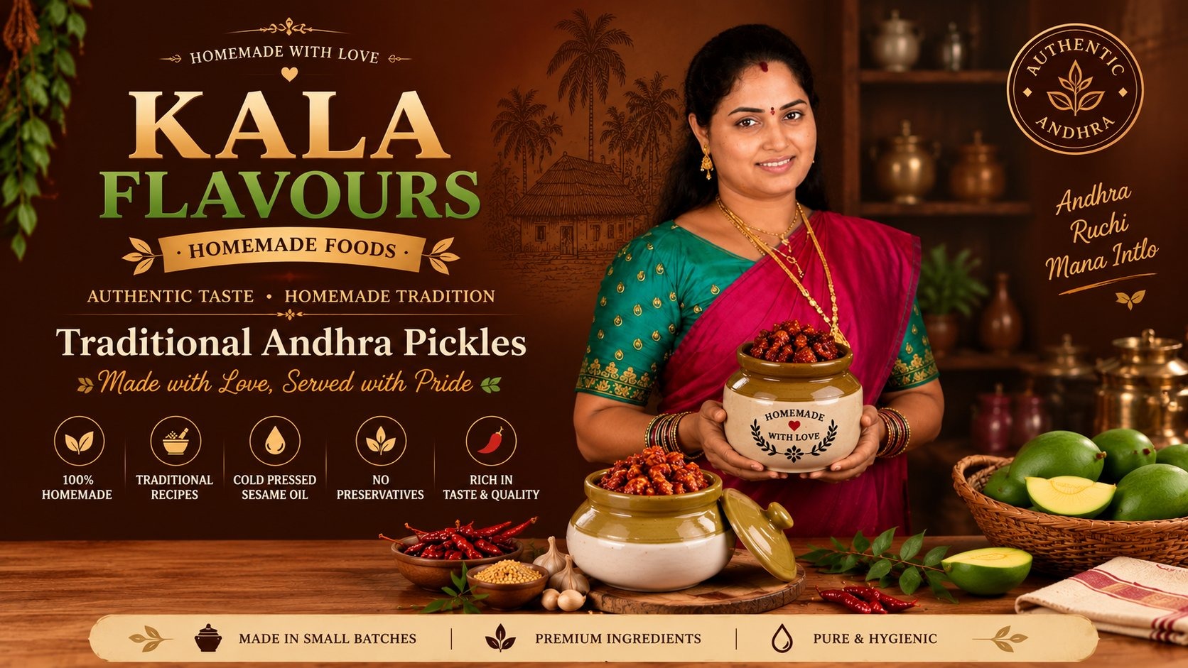 Kala Flavours — Traditional Andhra Pickles, made with love, served with pride